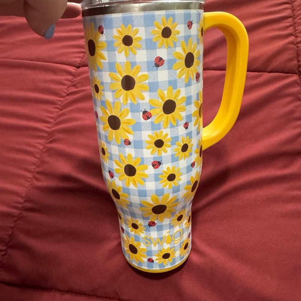 Swig Sunflower Travel Mug with Yellow Handle